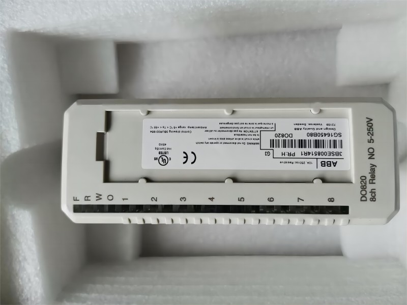 DO820 ABB S800 I/O 8 Channel Output Module 230V Abb Process Automation 3BSE008514R1